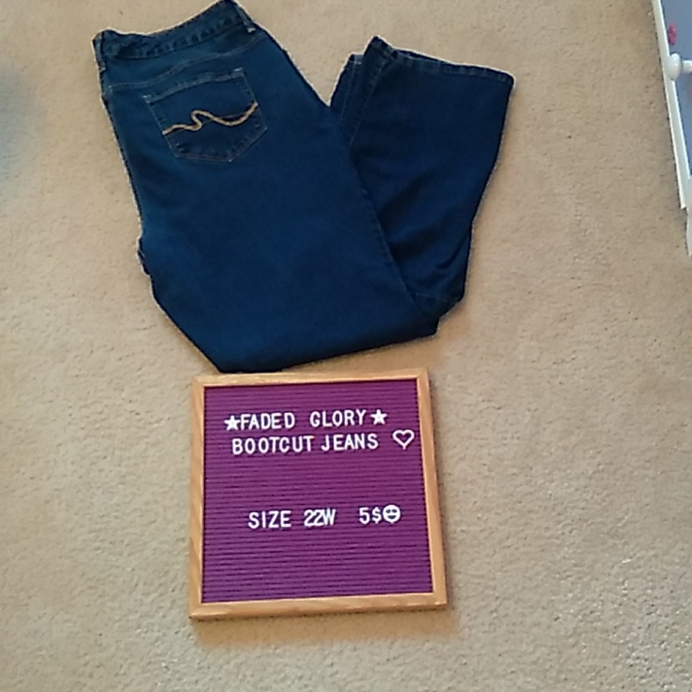 Faded Glory Bootcut Jeans 22W